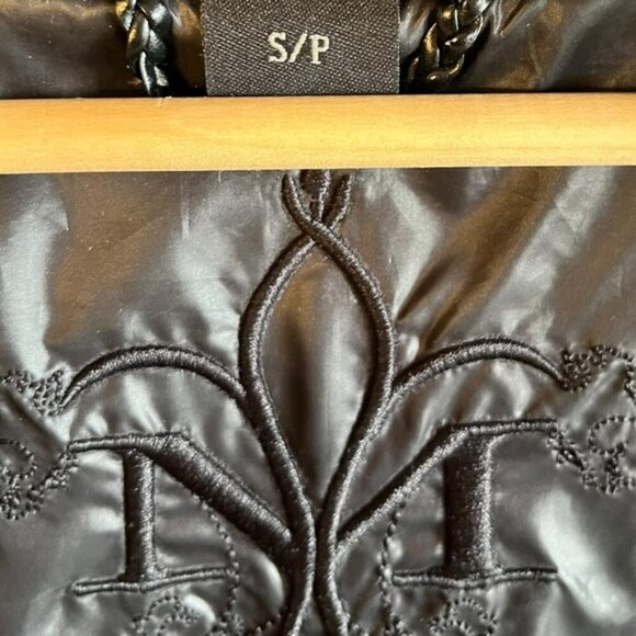 Mackage Peaches Double Zip Fur Hood Parka SM Black Nylon Cableknit Collar - Picture 14 of 16